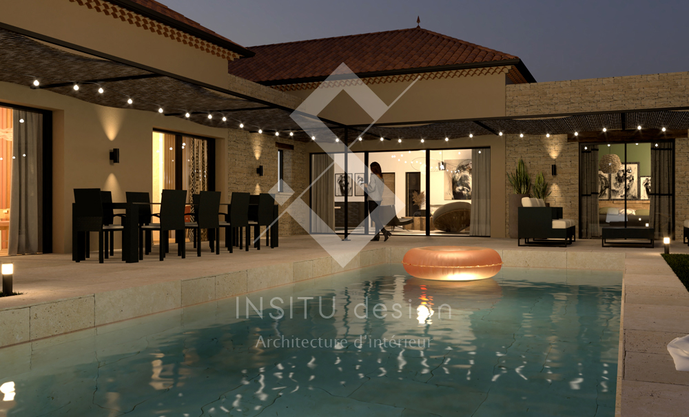 Plan 3D ultra réaliste villa avec piscine